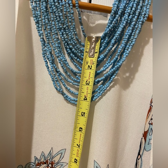 Beautiful Blue Muti-Strand Beaded Necklaces with Woden Clasp - Picture 7 of 7